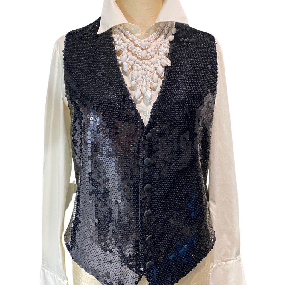 Moschino Cheap and Chic “New Years Eve” Sequin Tuxedo vest size 42